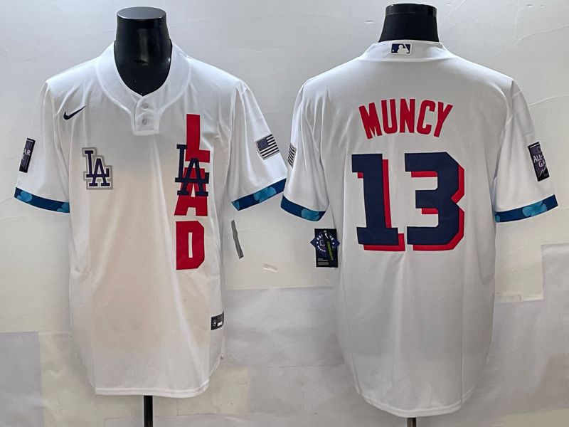 Men 2025 Los Angeles Dodgers #13 Muncy White All star Nike MLB Jersey style 10->los angeles dodgers->MLB Jersey